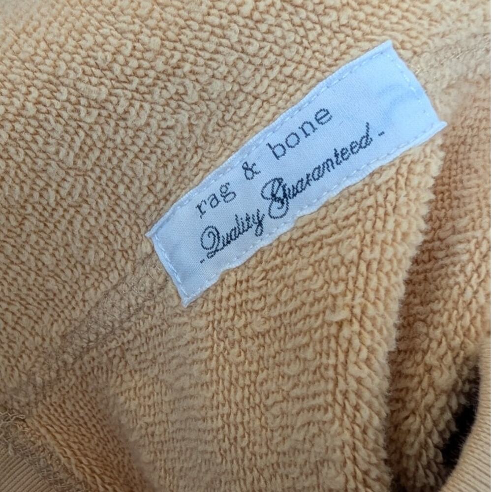 Rag & Bone Sweatshirt Womens M Beige Cotton Logo Crewneck Long Sleeve - Picture 5 of 14